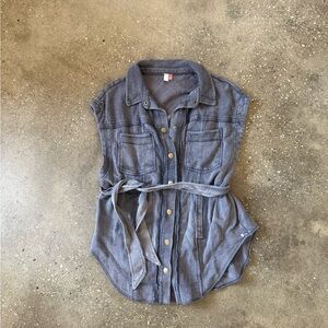 Pilcro Blue Gray Corduroy Vest